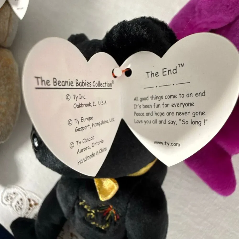 Ty Beanie Babies Lot The End Millennium “Millenium” Error Tag & Signature 1999 B